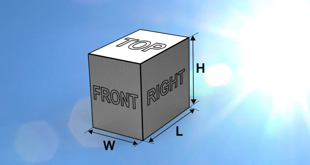 enclosure box sizing LxWxH
