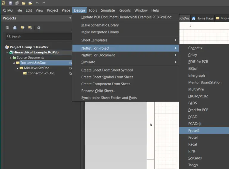 Altium export Protel2 netlist