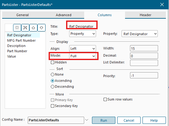 Xpedition BOM export menu